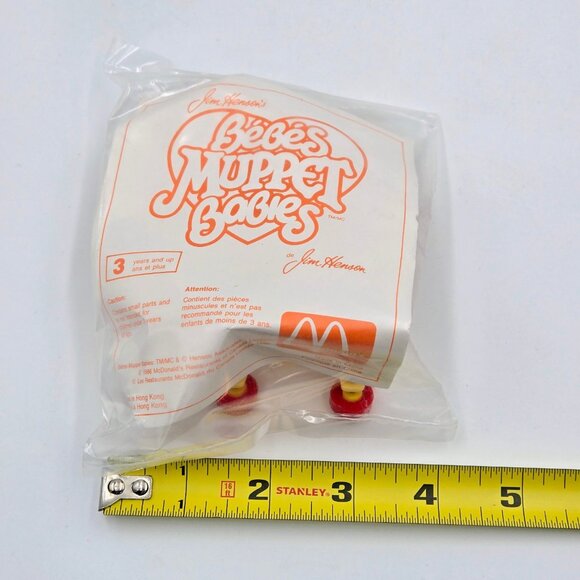 Vintage 1986 McDonald’s Happy Meal Muppet Fozzie Bear On Horse Toy New Sealed - Picture 3 of 5